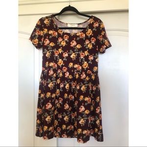 MAROON FLORAL DRESS